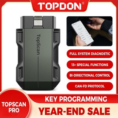 TOPDON TopScan PRO Bluetooth Scanner Key Fob Programming Coding Bi-Directional