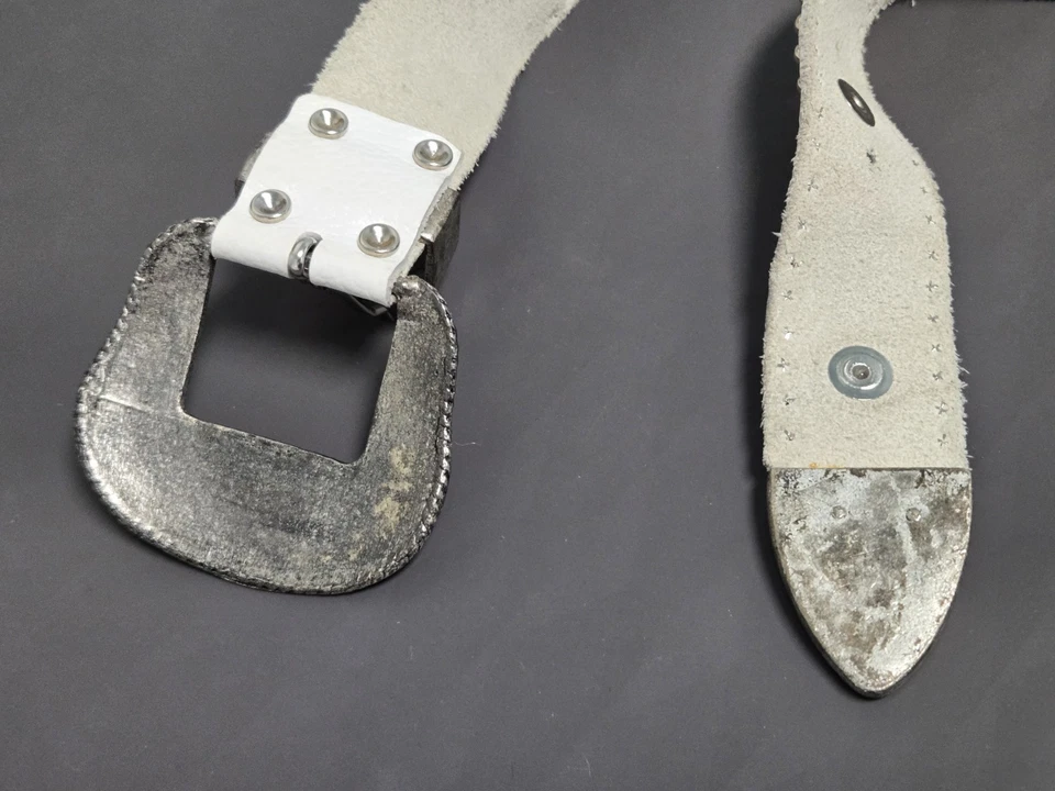 Caché Blanco Cuero Genuino CINTURÓN Estrás Western Rodeo Vaquera Talla Pequeña Foto 4 de 4