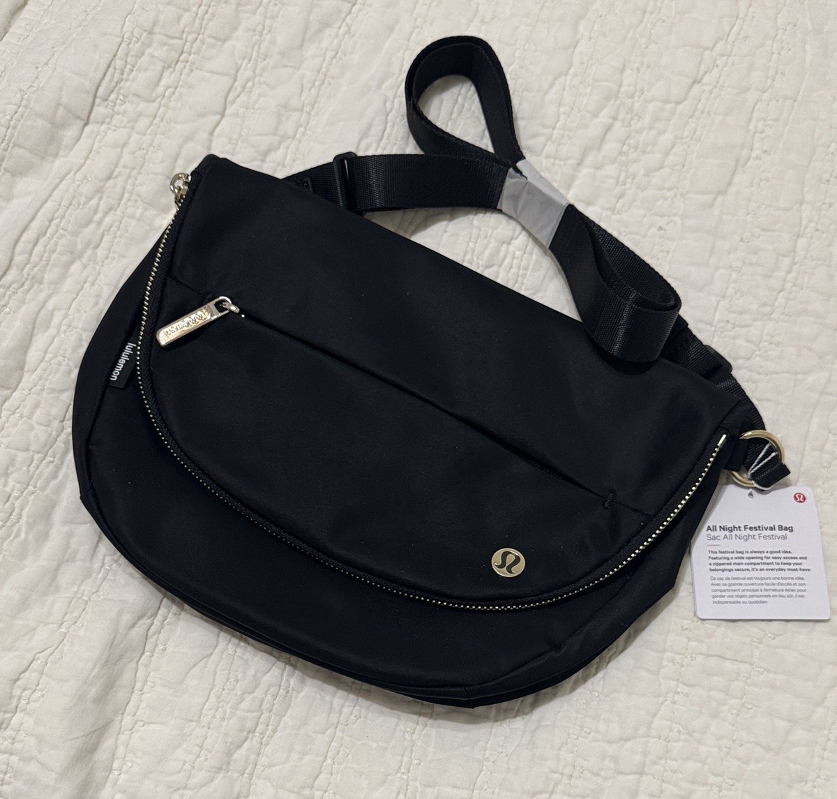 Lululemon All Night Festival Bag 5L In Black/Gold New