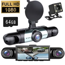 Dash Camera HD 1080P Front Rear Dash Cam 4-Channel Night Vision Adjustable Lens 