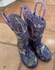 Member's Mark Purple Unicorn Glitter Rain Boots Toddler Girls 7/8, Light Up