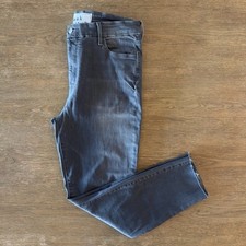 Frank  Eileen Sligo Cropped Mid Rise Skinny Jeans-Gray Stretch Denim-Size 31