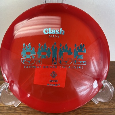 Clash Discs Spice Steady Overstable Disc Golf Distance Driver Red 173 Grams
