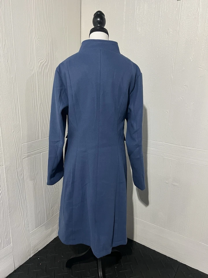 Grace Karin Dress Coat, Size Large, Blue Wool Blend, New with Tags - Image 3 of 4