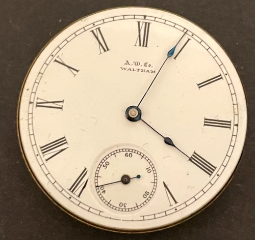 Antique 1890 Waltham Model 1889 J Pocket Watch Movement Parts/Repair 6s 7j USA
