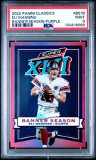 2022 PANINI CLASSICS BANNER SEASON PURPLE #BS18 ELI MANNING 6/35 PSA 9