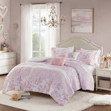 Intelligent Design Twin/Twin XL Colette Floral Paisley Duvet Cover Set Pink