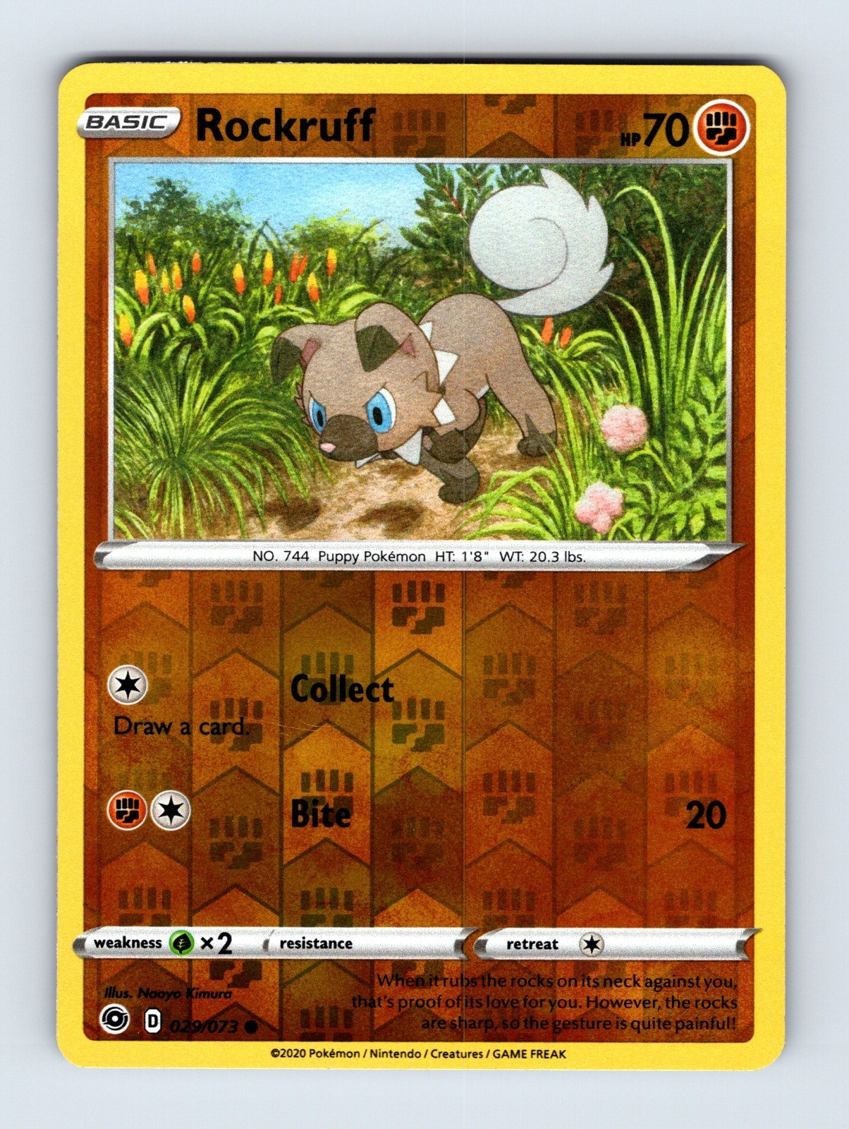 Rockruff - Champion's Path 29/73 - Reverse Holo - NM - Pokémon