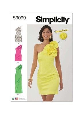Simplicity 3099 Schnittmuster Misses Damen Kleid & Kleider Größe 12-20 ungeschnitten