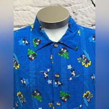 Disney Vintage 90s Mickey Mouse Surf Tiki Hammock Tropical Hawaiian Shirt