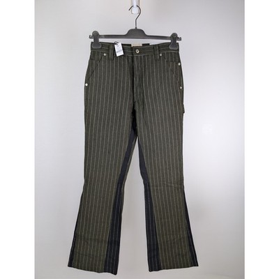 Gallery Dept. Pinstripe Business Carpenter Flare Pants olive green BNWT 28 x 34
