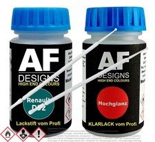 Für Renault D92 Vert Ocean Metallic Lackstift Klarlack Lacktupfer Autolack Set
