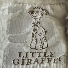 Little Giraffe Chenille Satin Blanket 29" X 25" Silver  White