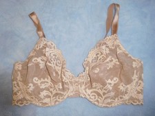 NWOT WACOAL 851322 Instant Icon CAFE AU LAIT UNDERWIRE LACE Plunge BRA 38DDD