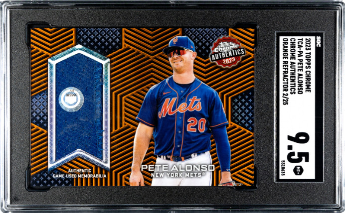 2023 Topps Chrome #TCA-PA Pete Alonso Chrome Authentics Orange SGC 9.5 /25