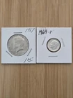 1967 Kennedy Half Dollar 40% Silver + 1964 Roosevelt Dime 90% Silver Coin Lot US