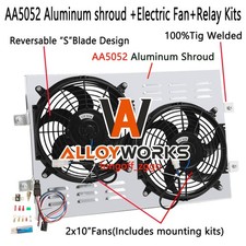 For 1972-1986 Jeep Cj5 Cj6 Cj7 I6v8 Electric Radiator Fanaluminum Shroudrelay
