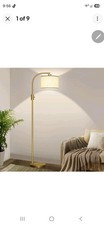 Nintiue Upgraded Modern Arc Dimmable Tall Standing Floor Lamp with Linen Shade