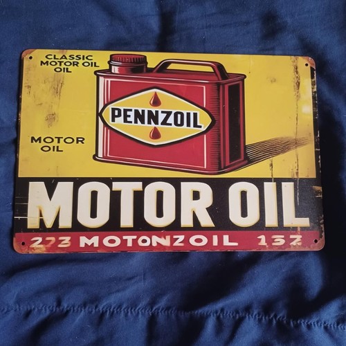 8"X12" Metal Sign Man Cave Wall Art Garage Bar Gas Station Gas Oil Pennzoil #2