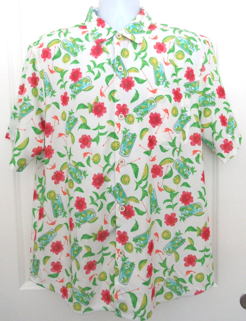Tommy Bahama IslandZone Shirt Mojito Bay Make It A Double Drinks Size Large NWT
