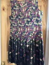 Warehouse Blue Floral Summer Dress Size 14-16