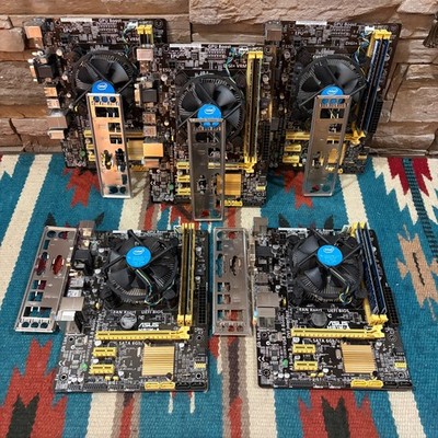 LOT OF 5! ASUS H81M-A mATX Motherboard Combo  Core i5-4440  12GB RAM  ALL TESTED