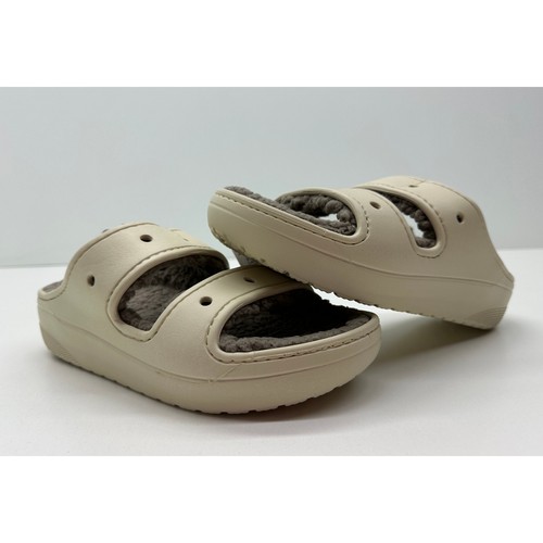 Crocs Unisex Classic Cozzzy Sandalen Knochen/Pilz Gr. M6 W8 Neu mit Etikett #015sb