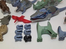 Vintage 2001 Lego Dinosaur Parts & Canisters Lot 6720 6721 T-Rex Mosasaurus