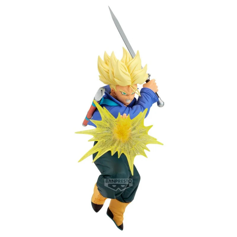 Figurine G×Materia Trunks avec effet d'attaque transparent pour fans de DBZ