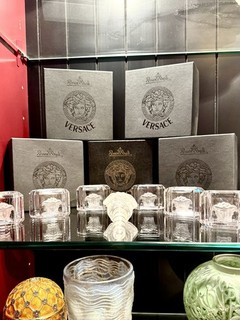 6 servilleteros Versace Rosenthal cristal medusa anillos con cajas y tapón de botella como nuevos