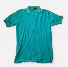Vintage Polo Ralph Lauren SS Polo Shirt Men's M Teal Blue Pony Made In USA