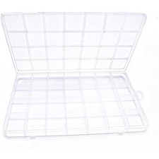 28 Grids Plastic Bead Organizer Box with Dividers for Arts Crafts Storage