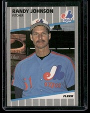 1989 Fleer Randy Johnson #381a : Marlboro sign over left shoulder Rookie