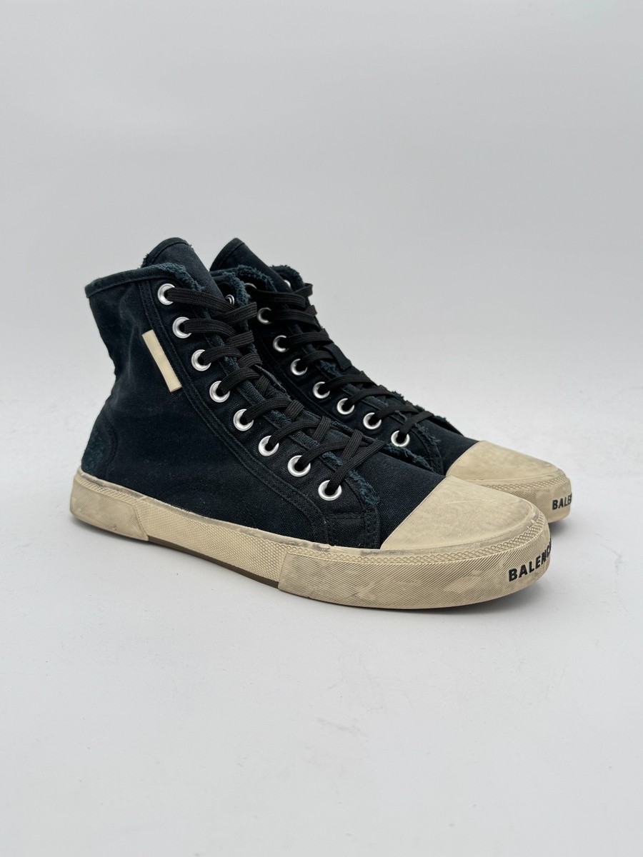 Size 42 / 9 - Balenciaga Paris High Sneaker Distressed Black | eBay