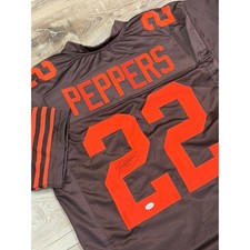 Jabrill  Peppers Cleveland Browns 22 Autographed Football Jersey XL JSA