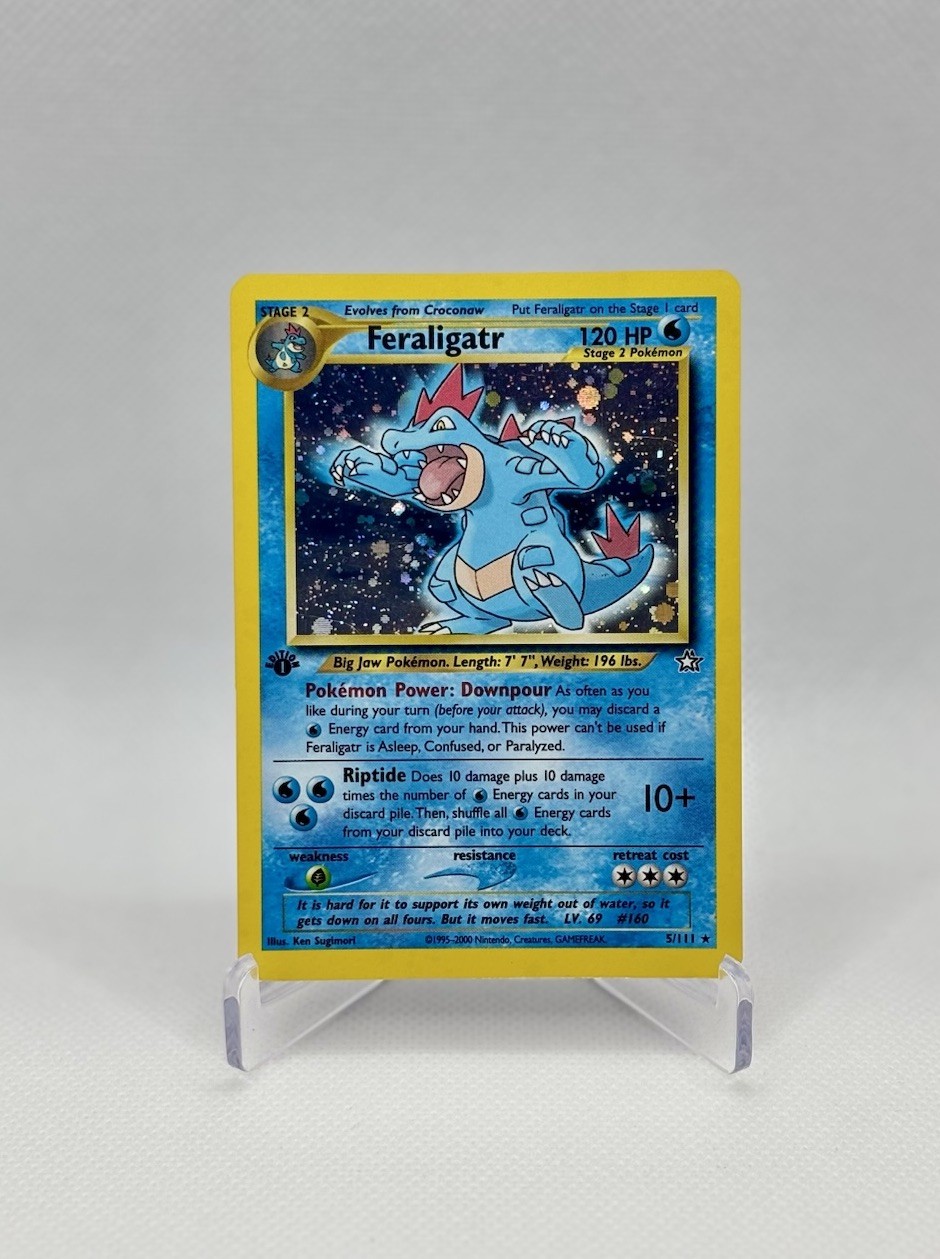 Pokemon Card Feraligatr 5/111 1st Edition Neo Genesis Holo Rare WOTC LP