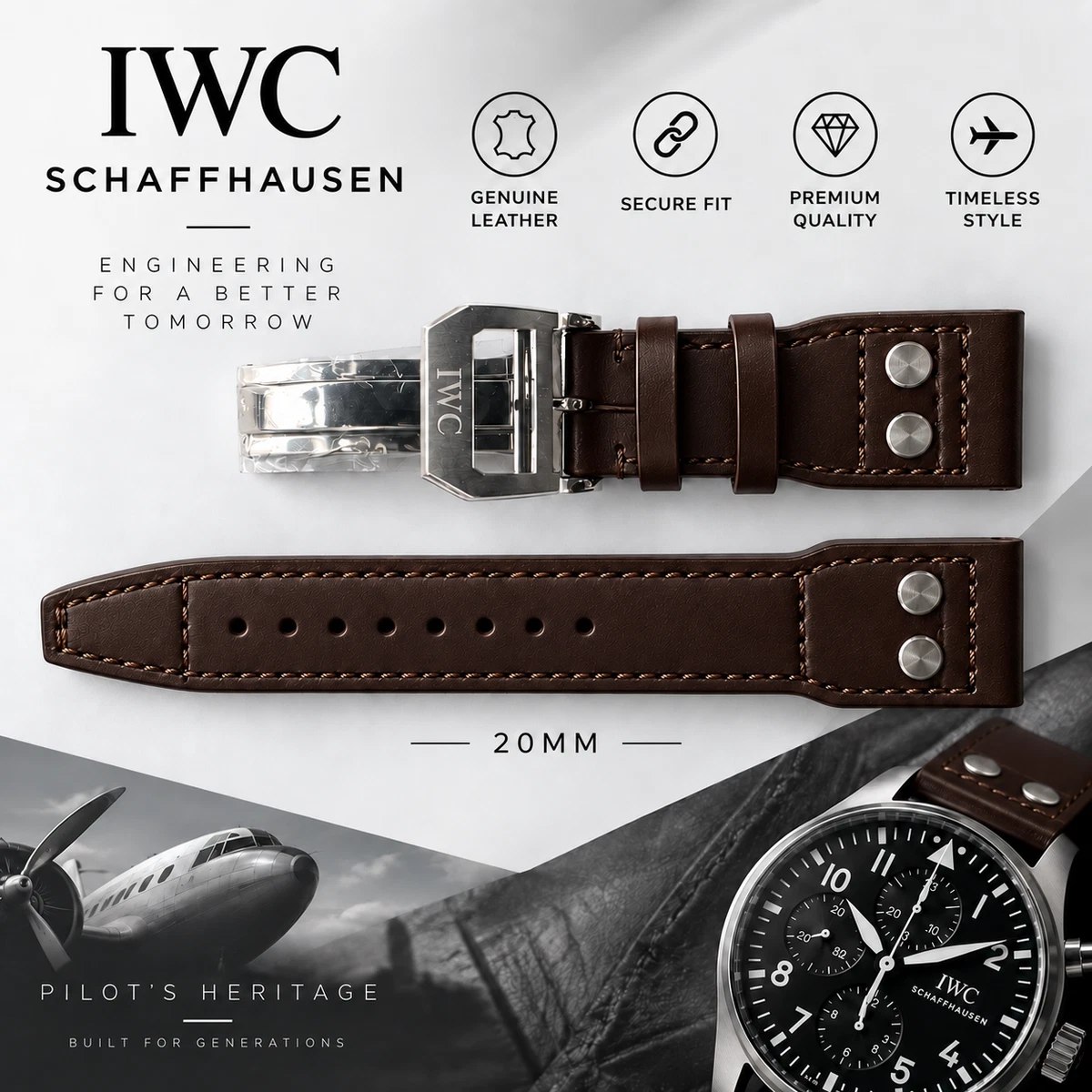 25+ IWC Leather Wristwatch Bands for sale | Updated Oct 2026