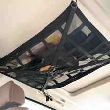 Car Ceiling Cargo Net Adjustable  X-Bracing Straps Reduces Sagging 35.4"x25.5"