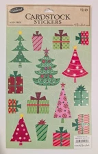 Christmas Trees & Presents Cardstock Scrapbooking Stickers By The Paper Studio