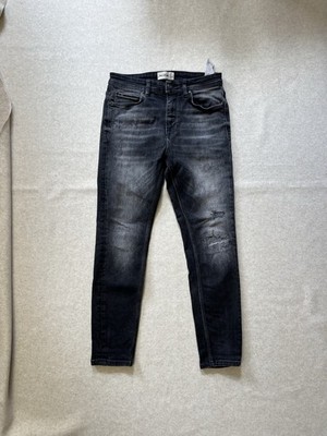 Pull & Bear Jeans Damen W30 EU38 schwarz Skinny Destroyed Used Look