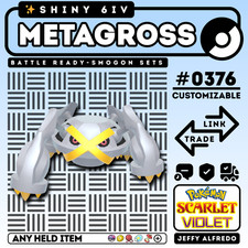 Shiny 6IV Metagross Battle Ready Pok mon Scarlet Violet Fast EV'd