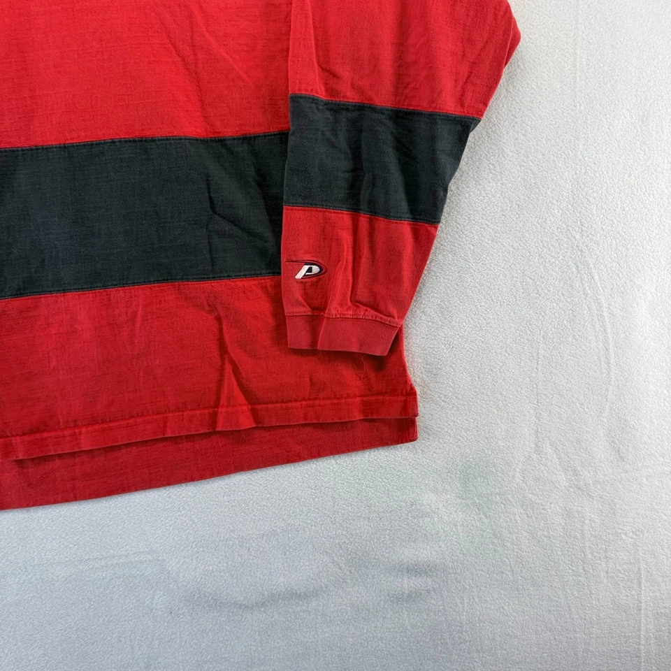 Винтажная мужская рубашка регби Maryland University 2XL черная красная с логотипом террапинов 90-е - Изображение 3 из 4