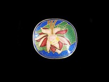 SJ03120 VINTAGE 1970s FLOWER ART FASHION GOLDTONE BELT BUCKLE
