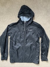 Boys Columbia Size L 14/16 Black Zip Up 100 Nylon Jacket