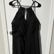 Azazie Black Sleeveless Bridesmaid Dress Size 18 Regular A18 Made in China