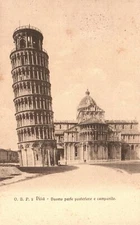 Duomo Parte Pasteriore E Campanile Tower Pisa Italy Vintage Postcard