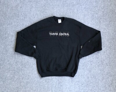 JERZEES Herren Sweatshirt Pullover Gr. M USA Retro Sweater Logo A0603 Schwarz