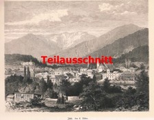 d101 2090 - Lorenz Rycerz Łazienka Ischl Gmunden arkusz artystyczny 33x23 cm nadruk 1880