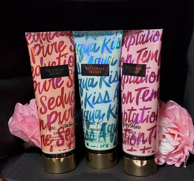 Ltd Ed VICTORIA's SECRET SHIMMER LOTION Pure Seduction, Aqua