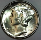 BU 1941 D   Mercury  dime Great collector coin  with Split bands